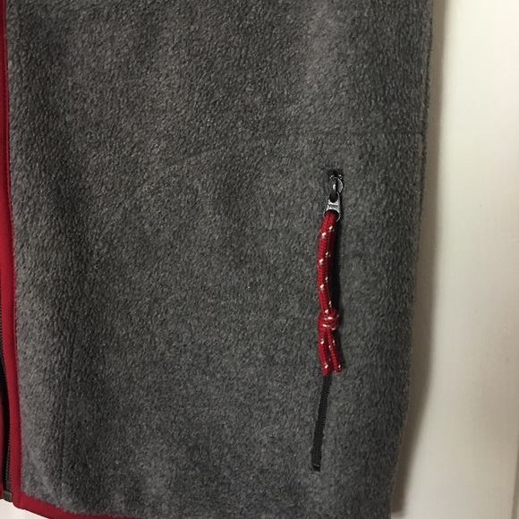 Gap Women Vintage Vest Jacket Gray Maroon Fleece Full Zip Pockets Medium. - Picture 9 of 11